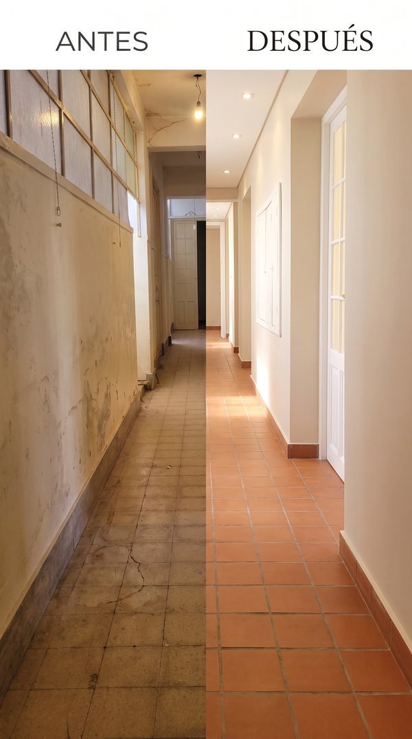 Antes y después de obra realizada por Copena Construcciones